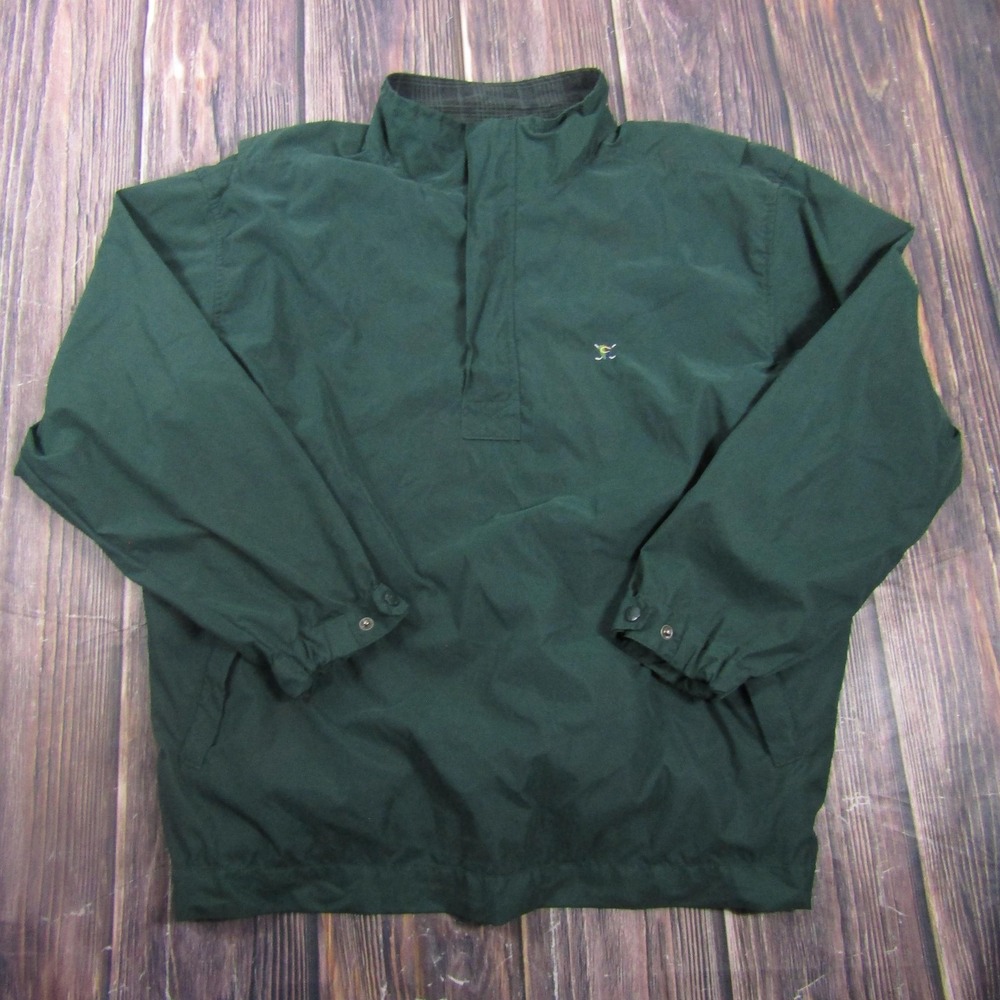 Catalina Jacket Mens XL Green Pullover Windbreaker Lined Elastic Waist Pockets